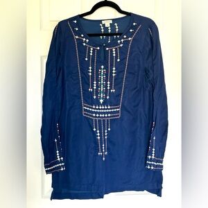 SUNDANCE embroidered summery blouse SZ L